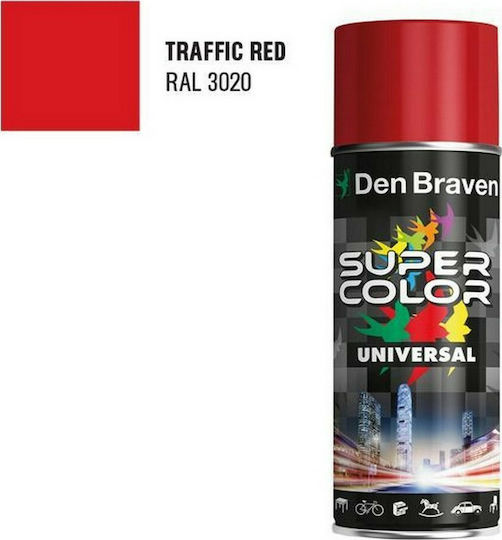 Bostik Den Braven Spray Paint SC Universal Acrylic with Shiny Effect Traffic Red RAL 3020 400ml