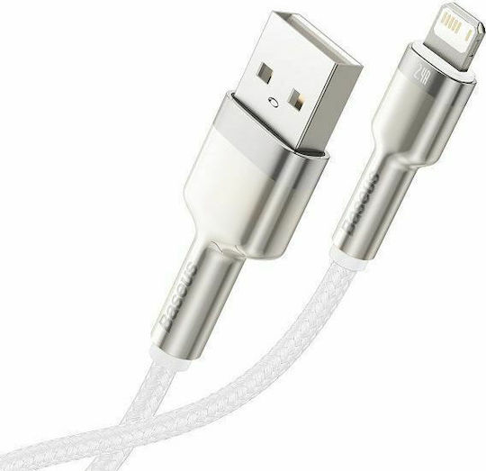 Baseus Cafule Series Braided USB-A to Lightning Cable White 2m (CALJK-B02)