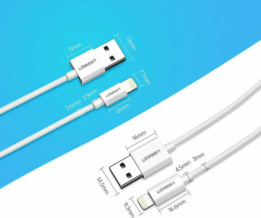 Ugreen USB to Lightning Cable Λευκό 0.25m (20726)