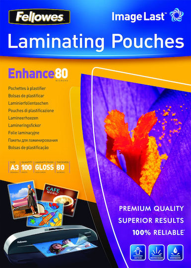 Fellowes Imagelast A3 80 Micron Glossy Laminating Sheets A3 80 Microns 100 Pieces