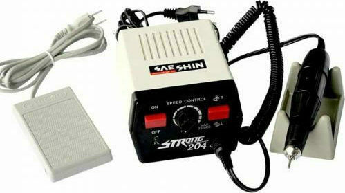 Saeshin Strong 204 Τροχός Νυχιών Ρεύματος 65W Γκρι 35000 Στροφών με Πεντάλ