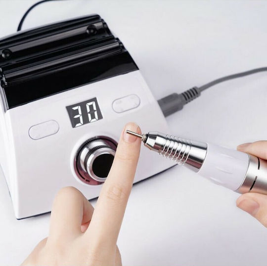 Electric Nail Drill 65W White 30000 Rounds/Minute with Pedal