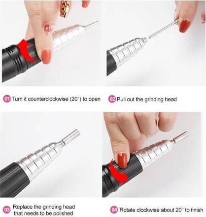 SML M6 Nail Drill Battery 30W Pink with 35000 Rotations per Minute