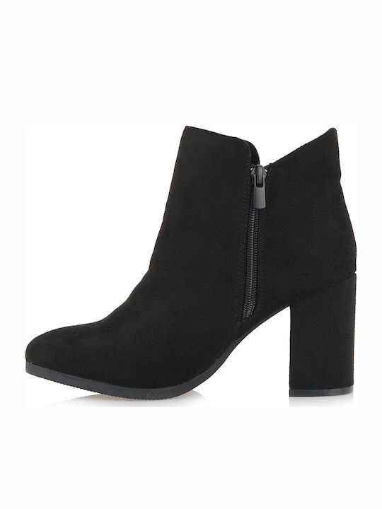 Seven Nadine 206 Suede Women's Chelsea Boots with High Heel Black