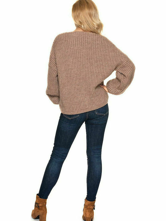 PeeKaBoo 30077 Women's Knitted Cardigan with Buttons Beige 156913