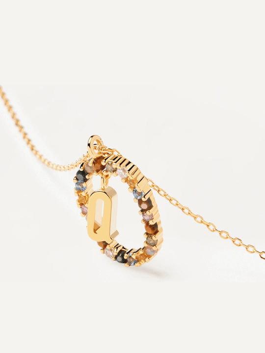 P D Paola Letter Collection "Q" Monogram "Q" from Gold Plated Silver with Pearls