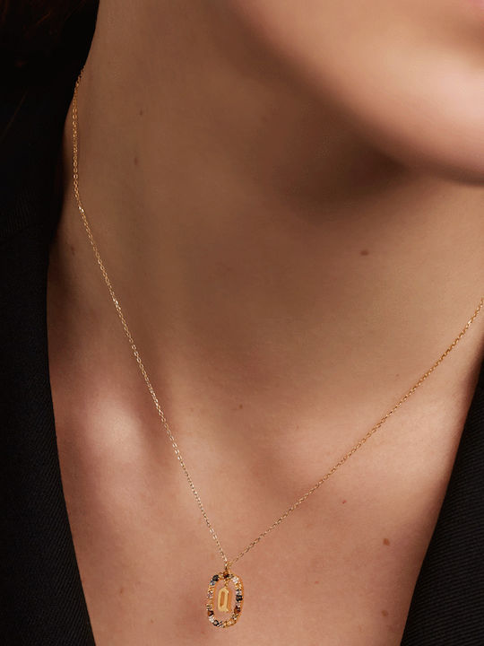 P D Paola Letter Collection "Q" Monogram "Q" from Gold Plated Silver with Pearls