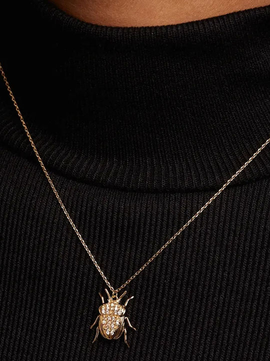 P D Paola Luck Beetle Amulet from Gold Plated Silver with Zircon
