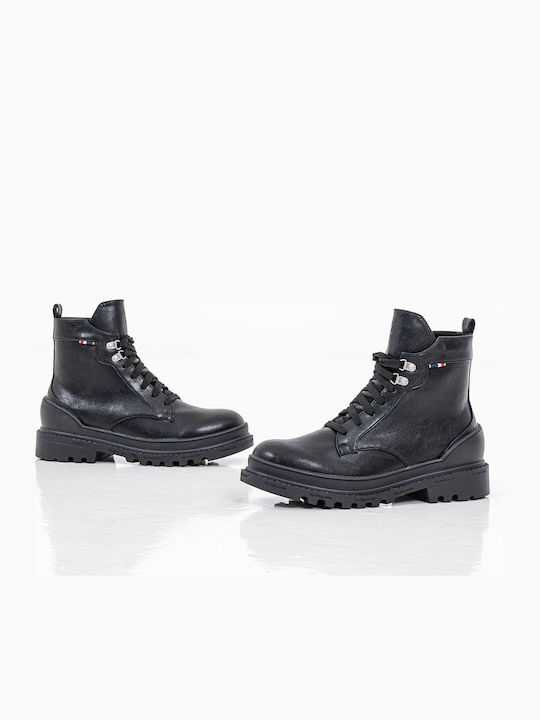 Praga Club Leder Stiefeletten Damen Schwarz
