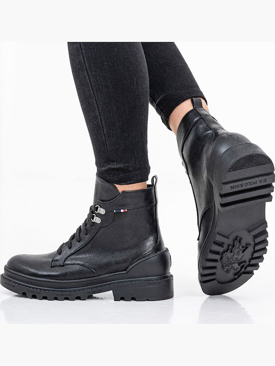 Praga Club Leder Stiefeletten Damen Schwarz