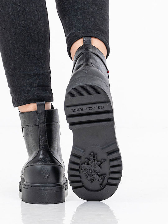 Praga Club Leder Stiefeletten Damen Schwarz