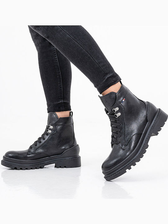 Praga Club Leder Stiefeletten Damen Schwarz