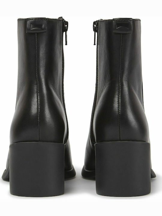 Meda Leather Women's Chelsea Boots with Medium Heel Black
