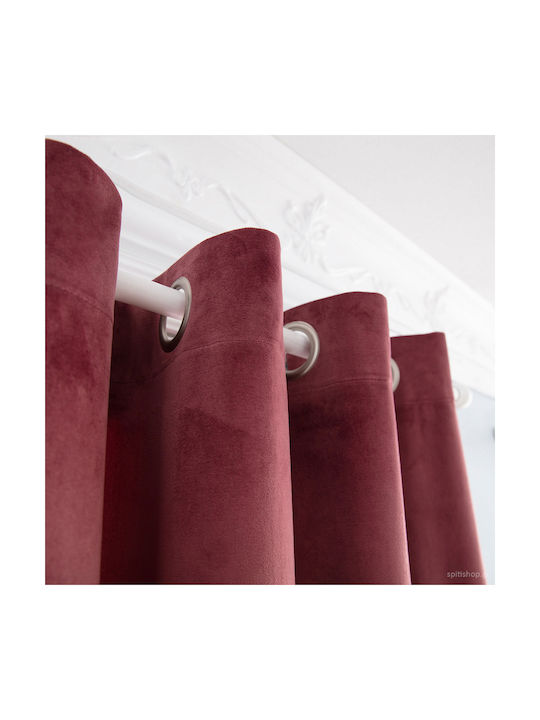Gofis Home Κουρτίνα με Τρουκς Winter 711 32 Cherry 140x280εκ.