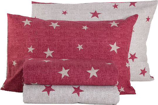 Nef-Nef Homeware Сет Чаршафи 240x260см. Astria Червено 4бр