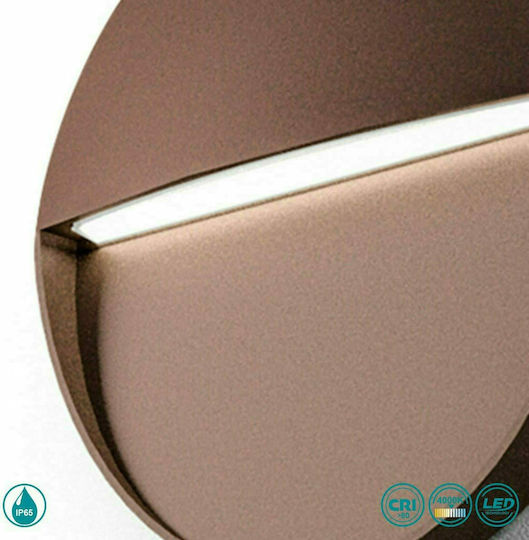 Gea Luce Sol Επιτοίχια Εξωτερική Πλαφονιέρα LED IP65 με Φυσικό Λευκό Φως