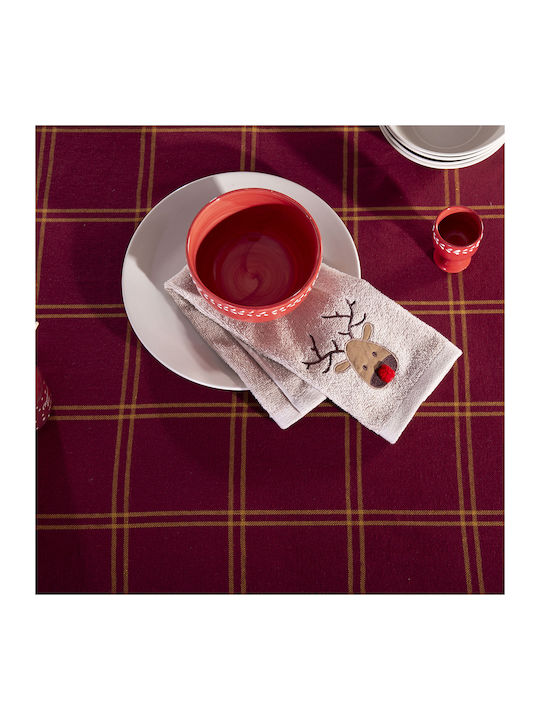 Nef-Nef Homeware Christmas Tablecloth Fabric Red L140xW140cm.