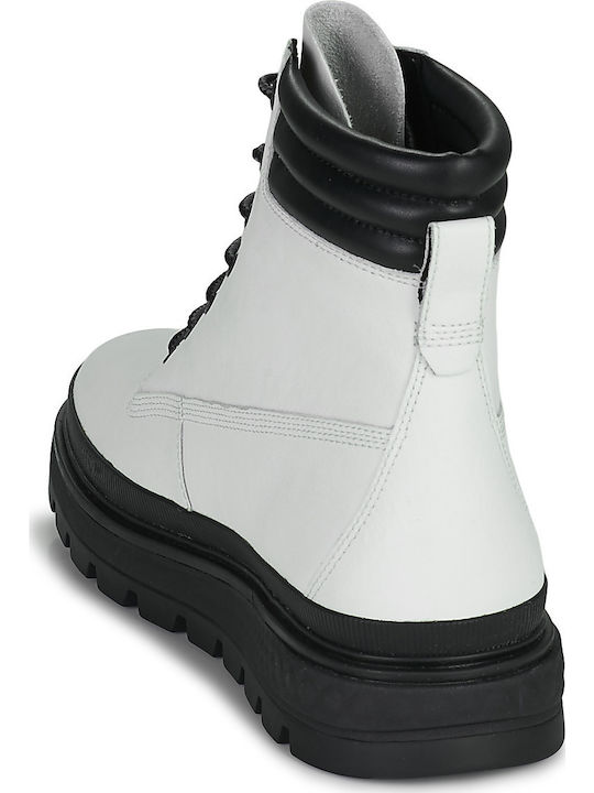 Ray City 6 Inch Ghete dama de piele cu Platforme pentru femei in Alb