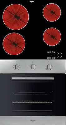 AKP 444 IX + AKT 8090 NE Φούρνος άνω Πάγκου 56lt με Κεραμικές Εστίες Π59.5εκ. Inox