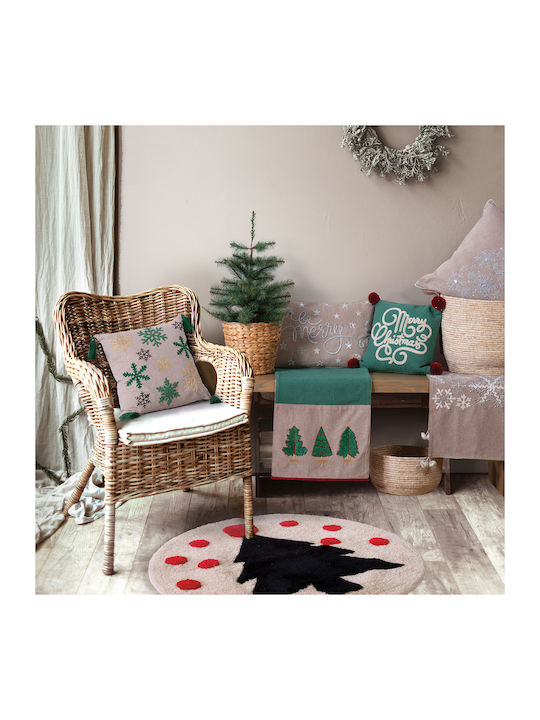 Nef-Nef Homeware Spirit Weihnachtlich Tischtuch Läufer Stoff Grün L150xB33cm.