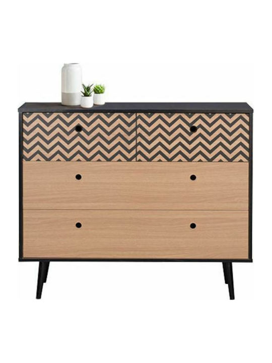 Charleen Wooden Chest of Drawers with 3 Drawers 98.5x40x82.5cm