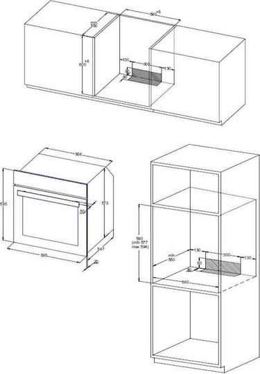 Davoline DSBO 8004 Φούρνος άνω Πάγκου 72lt Π59.4εκ. Μαύρος