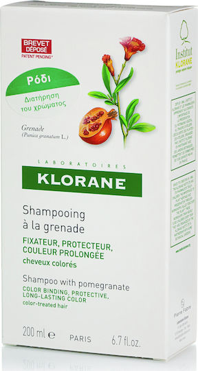 Klorane Sampon De Par Pentru Vopsit Păr Cu Reconstrucție/Hrană Și Păstrarea Culorii Cu Enhancer De Culoare Rodie 200ml