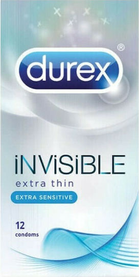 Durex Προφυλακτικά Invisible Extra Thin 12τμχ 54mm