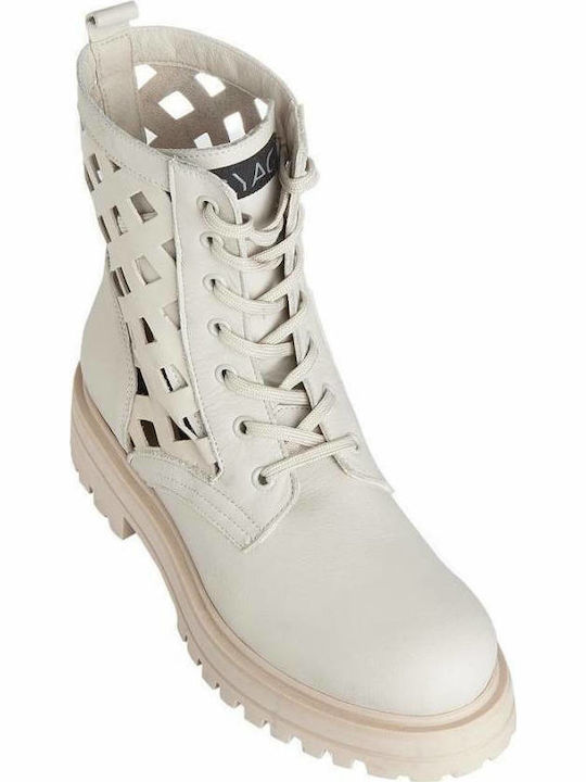 Leather Women's Ankle Boots White