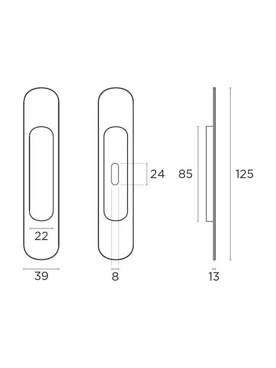 Conset 135 Türgriff Vertieft Checkmate 160mm