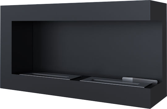 Kratki Delta P 900 Tuv Indoor Wall Mounted Bioethanol Fireplace Black 90x22x48cm