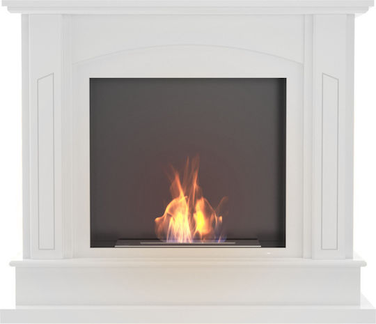 Kratki February Tuv Boden Bioethanol Kamine Innenbereich Weiß 112x32.5x96.2cm