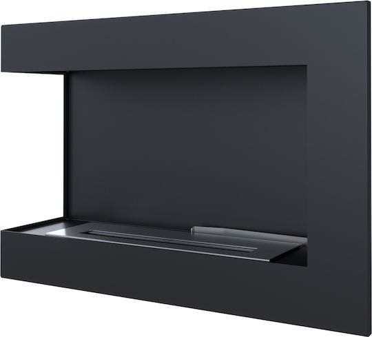 Kratki Delta L 700 Tuv Επιτοίχιο Τζάκι Βιοαιθανόλης Εσωτερικού Χώρου Μαύρο 70x28x48cm