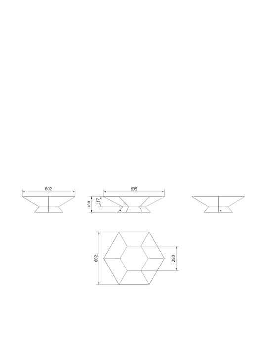 Kratki Firepit Black 69.5x60.2x18cm