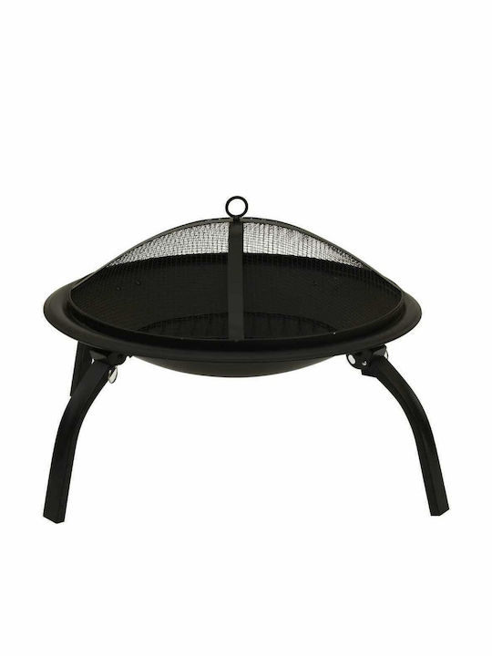 vidaXL Focar În aer liber din metal Negru 56x56x49cm