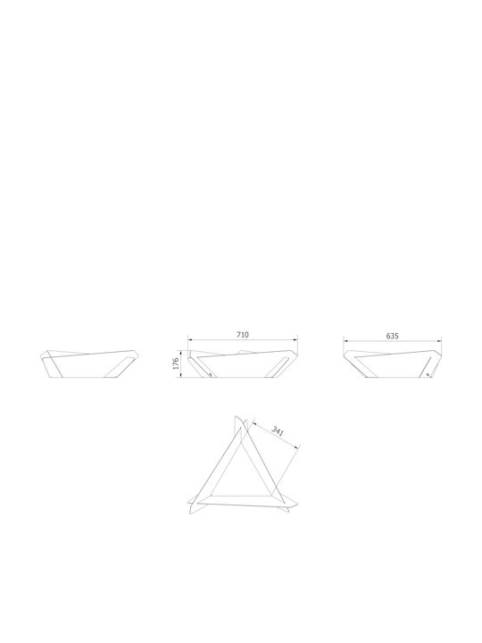 Kratki Firepit Fire / Triangle Black 71x63.5x17.6cm