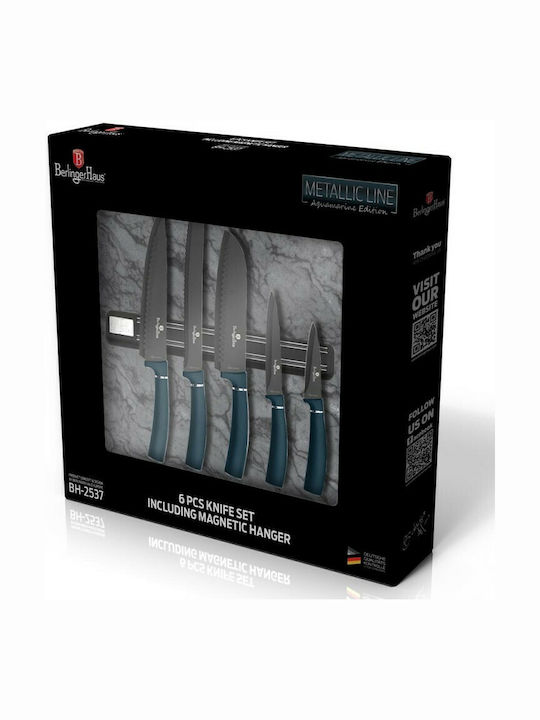 Berlinger Haus Metallic Line Knife Set with Block from Stainless Steel