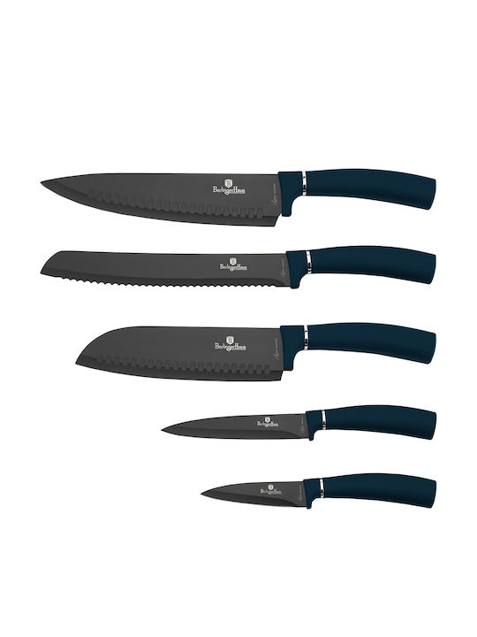 Berlinger Haus Metallic Line Knife Set with Block from Stainless Steel
