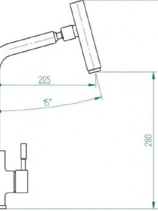 Venezia Stilo Kitchen Faucet Counter Inox Silver