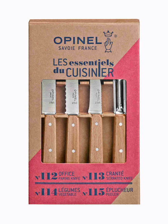 Opinel Les Essentiels Σετ Μαχαίρια από Ανοξείδωτο Ατσάλι 4τμχ