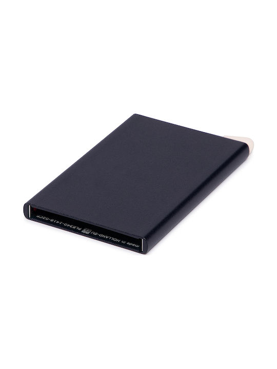 Cardprotector Ανδρικό Πορτοφόλι Καρτών με RFID και Μηχανισμό Slide Μπλε