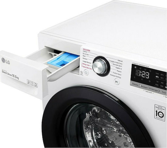 LG Πλυντήριο Ρούχων 10.5kg με Τεχνολογία Ατμού 1400 Στροφών AI DD F4WV310S6E