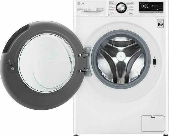 LG Πλυντήριο Ρούχων 10.5kg με Τεχνολογία Ατμού 1400 Στροφών AI DD F4WV310S6E