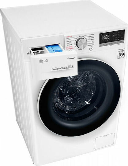 LG Πλυντήριο Ρούχων 9kg με Τεχνολογία Ατμού 1400 Στροφών AI DD F4WV509S0E