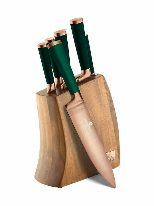 Berlinger Haus Emerald Collection Knife Set With Stand of Stainless Steel BH-2645 6pcs