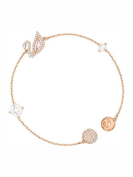 Swarovski Dazzling Swan Малка Дамска Гривна Верига Златна 17.3см
