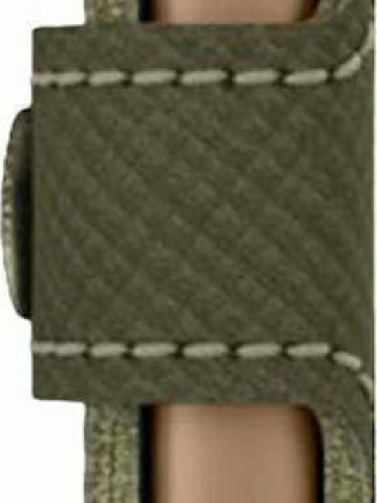 Miniwallet Leather Men's Wallet Cards with RFID and Slide Mechanism Khaki