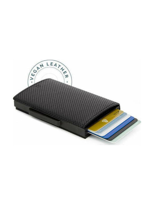 Cascade Men's Leather Card Wallet with RFID Black