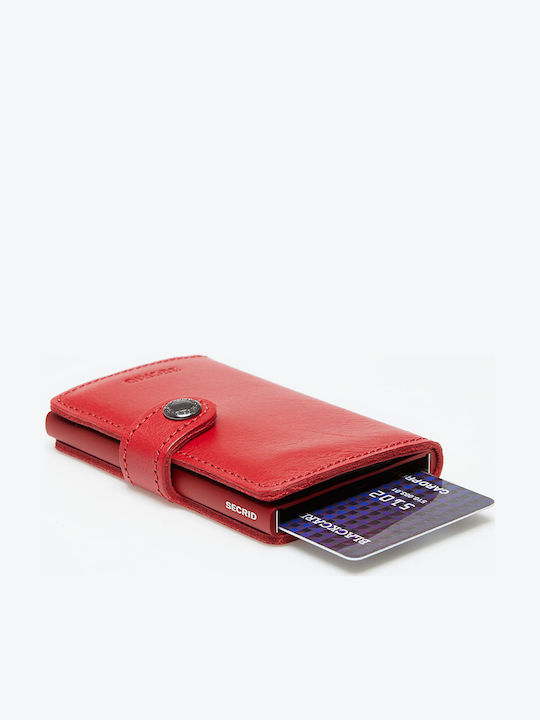 Miniwallet Original Portofel bărbătesc Carduri cu RFID și mecanism Slide Roșu