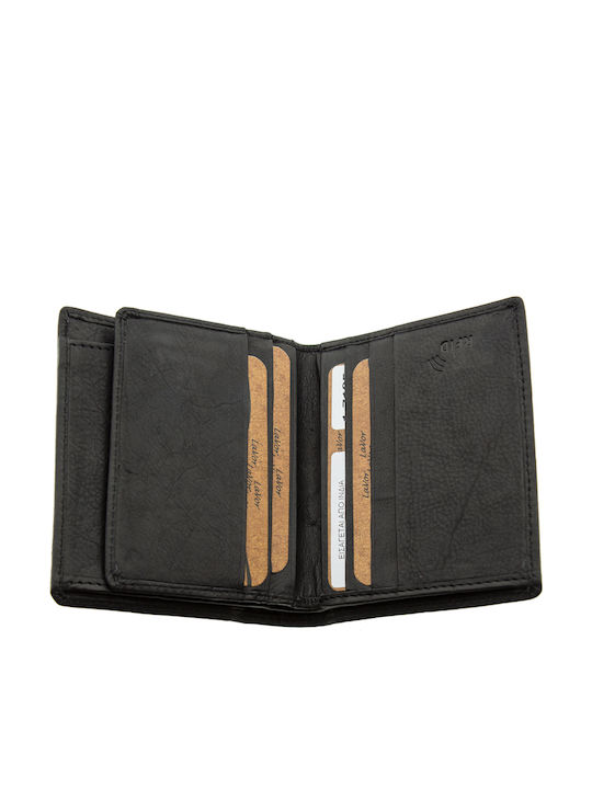 Leather Men's Wallet Classic with RFID Black Logo